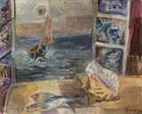 Adolf de Haer, Am Meer, 1929, Öl auf Leinwand