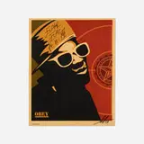 Shepard Fairey, Flavor Flav, 2017, screenprint on wood