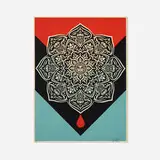 Shepard Fairey, Blood and Oil Mandala (Blood Drop), 2017, screenprint in colors
