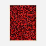 Shepard Fairey, Floral Takeover (Black/Red), 2017, screenprint in colors