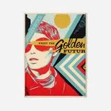 Shepard Fairey, Golden Future for Some, 2017, screenprint in colors