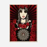Shepard Fairey, Rose Girl, 2008, screenprint in colors