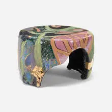 Round Table by Reinaldo Sanguino, 2021, glazed and gilt stoneware, sold Jan 2026