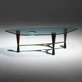 Edward Wormley, Coffee table, model 5309, 1953, rosewood, brass, glass
