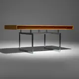Bodil Kjær, Office desk, brushed steel, walnut