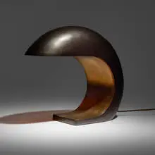 Christopher Kreiling, Nautilus Study Table Lamp, 2020, patinated and polished bronze