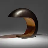 Christopher Kreiling, Nautilus Study Table Lamp, 2020, patinated and polished bronze