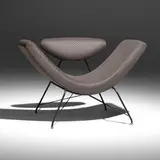 Martin Eisler & Carlo Hauner, Reversivél lounge chair, 1955, upholstery, enameled steel, brass