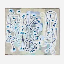 Roberto Juarez, Electrolyte, 2000, acrylic, mixed media and paper collage on canvas