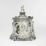 Edward Eberle, Various Doors (covered vessel), 1994, porcelain, terra sigillata and sgraffito decoration