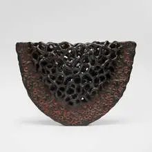 Barbro Åberg, Black and Red Entangled, 2014, clay with volcanic grit