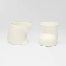 Anne Currier, Functionware cups, set of two, c. 2020, glazed porcelain