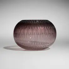 K. William LeQuier, Basket Weave vessel, 1981, acid-etched glass