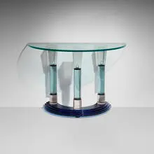 John Lewis, Crescent table, 1989, molded glass, glass