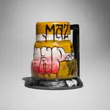 Roberto Lugo and Charlie Cunningham, Traffic Barrel tankard, c. 2023, glazed earthenware