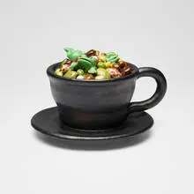 David Gilhooly, Cup O' 7 Bean Step from the Frog series, 1991, glazed earthenware