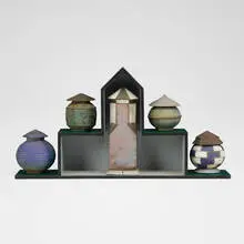 Dan Anderson, Untitled, glazed stoneware, painted wood