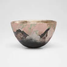Bennett Bean, Bowl, c. 1995, pit-fired, hand-painted and palladium-leafed earthenware