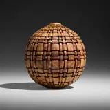 J. Paul Fennell, Basketweave vessel, 2026, Indian rosewood