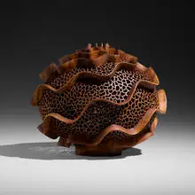J. Paul Fennell, Swirls vessel, 2026, sissoo (rosewood)