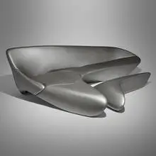 Zaha Hadid, Moon System sofa and ottoman, 2007 / 2010, vinyl upholstery over polyurethane foam