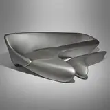Zaha Hadid, Moon System sofa and ottoman, 2007 / 2010, vinyl upholstery over polyurethane foam