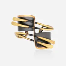 Art Smith, Cuff, c. 1948, brass with a blackened finish