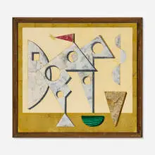 Richard Blow, Untitled (Still Life), 1971, hand-cut hardstone inlay in artist-made frame