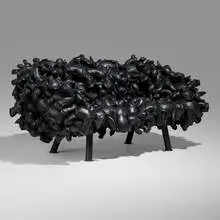 Teddy Bear Small Sofa by Fernando and Humberto Campana, 2013, leather stuffed animals, leather over steel frame, sold Jun 2026