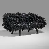 Fernando and Humberto Campana, Teddy Bear Small Sofa, 2013, leather stuffed animals, leather over steel frame