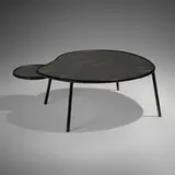 Fernando and Humberto Campana, Marquetry Animal Center table, 2016, stained straw marquetry, patinated brass, glass