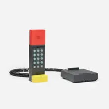 Enorme telephone by Ettore Sottsass, 1986, plastic, rubber, sold May 2026