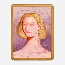Tyler Hays, Jigsaw Puzzle painting, c. 2024, acrylic, milk paint, and oil on wood in artist-made frame
