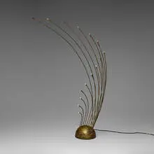 Eldon Danhausen, Sculptural lamp, brass melt-coated steel