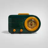 Fada, Bullet radio, model 116, c. 1941, Catalin, plastic, fabric