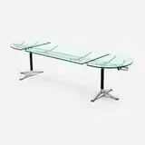 Bruce Burdick, Burdick Group System table, glass, aluminum, enameled steel, enameled aluminum