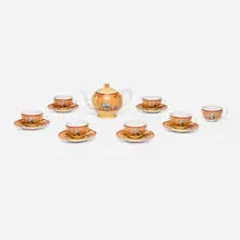 Hermès, Africa tea set, transfer-printed glazed porcelain