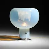 Toni Zuccheri, Table lamp, c. 1970, glass, chrome-plated and enameled steel