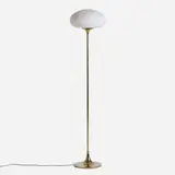 Richard Barr, Floor lamp, frosted glass, chrome-plated steel