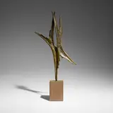 Nino Franchina, Untitled (sculpture), 1954, patinated cast bronze, mahogany