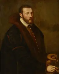 Titian, A portrait of a nobleman, oil on canvas