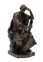 Paul Dubois, Étude et Méditation, patinated bronze