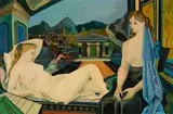 Paul Delvaux, Les Cariatides, oil on canvas mounted to panel
