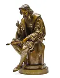 French patinated bronze figure of Ludovico Ariosto by Albert-Ernest Carrier-Belleuse, patinated bronze, sold Mar 2018