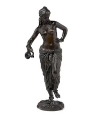 Charles-Arthur Bourgeois, Odalisque, patinated bronze