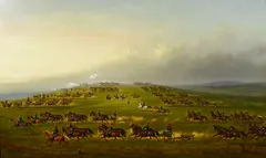James Walker, A battery of U.S. artillery on maneuvers, circa 1880, oil on canvas