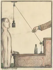 Günter Brus, 5 Kilo + 1 Liter, 1971, Farb- und Graphitstift auf Papier