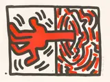Keith Haring, Ludo 5“, aus der Mappe „Ludo 1-5, 1985, Lithographie auf Velin
