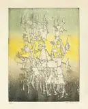 Yves Tanguy, Rhabdomancie, 1947, Radierung und farbige Monotypie auf leicht genarbtem Velin