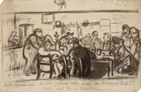 In der Kaschemme by Heinrich Zille, Kohle auf dünnem Papier, sold Dec 2007